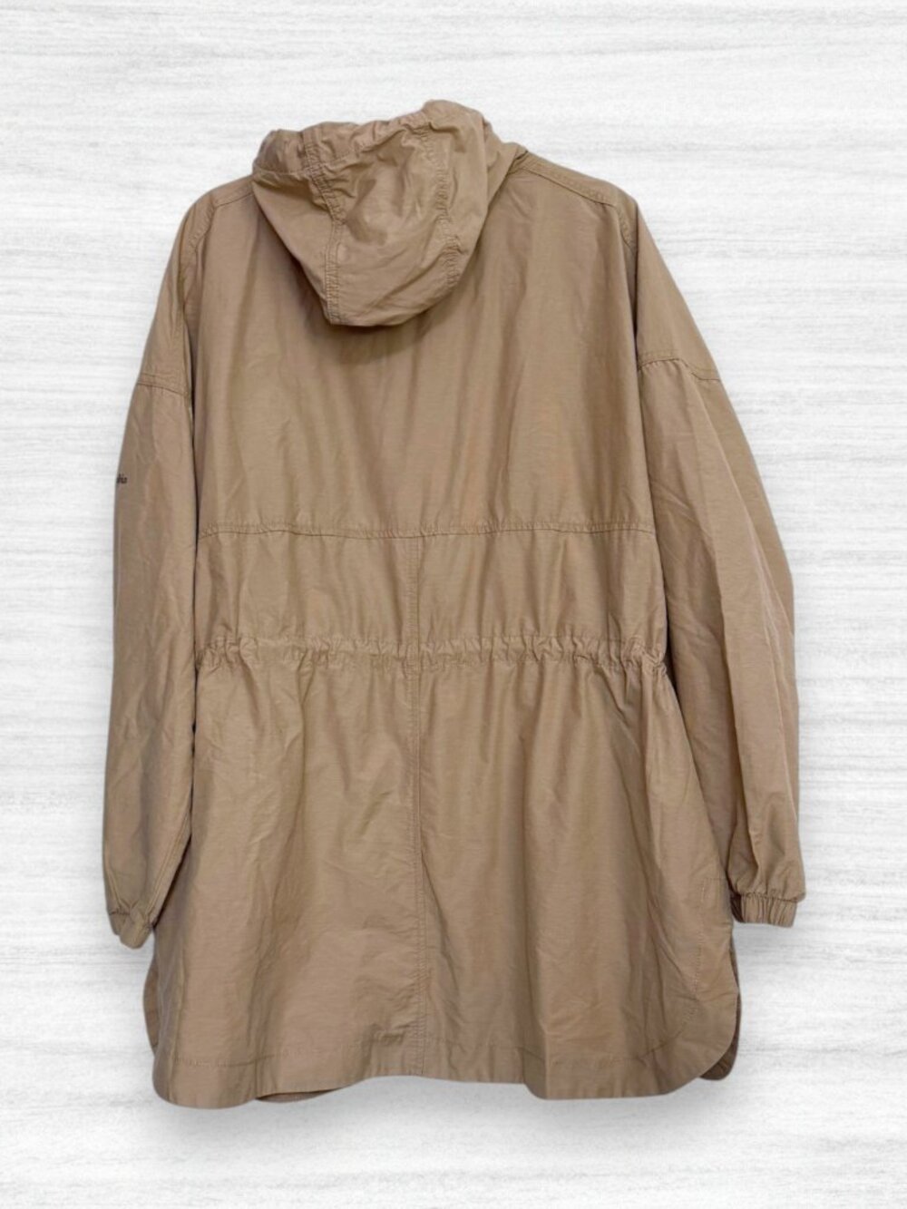 Columbia Little Fields Longline Hooded Utility Anorak Jacket Tan Plus 2X NWT - Picture 2 of 7